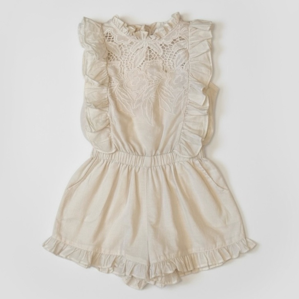 NWT Tutu du Monde Porcelain Doll Embroidered Ruffle Romper Playsuit | Girls 2-3